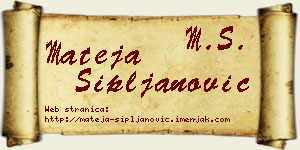 Mateja Sipljanović vizit kartica